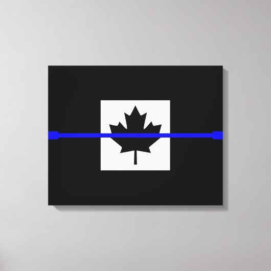 A Thin Blue Line Canadese vlag Canvas Afdruk (Voorkant)