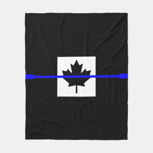A Thin Blue Line Canadese vlag Fleece Deken (Voorkant)
