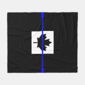 A Thin Blue Line Canadese vlag Fleece Deken (Voorkant (Horizontaal))