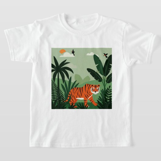 A tiger in a tropical forest t-shirt (Laagn)