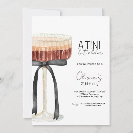 A Tini Bit Older Birthday Invitation (Devant)