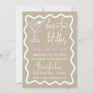 A Tini Bit Older Birthday Martini 21st Birthday Kaart