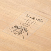 A Tini Bit Older Birthday Party Hand Drawn Doodles Acryl Uitnodigingen (Laagn)