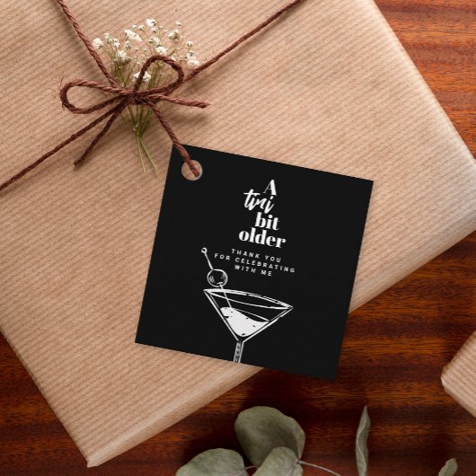 A Tini Bit Older Black Martini Birthday Thank You Bedankjes Labels