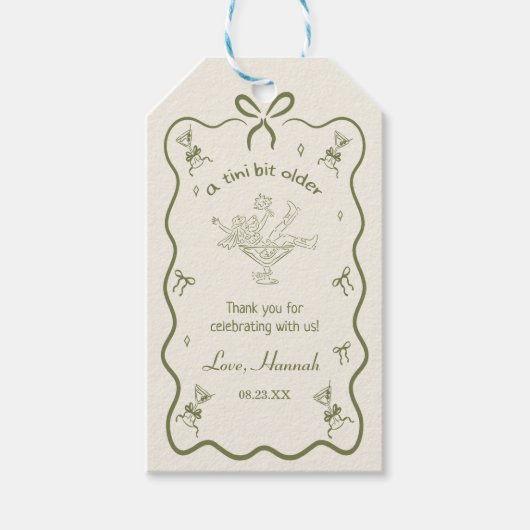 A Tini Bit Older Espresso Martini Birthday Thanks Cadeaulabel (Voorkant)