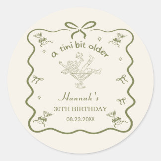 A Tini Bit Older Espresso Martini Bow Birthday Ronde Sticker