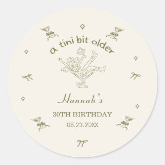 A Tini Bit Older Espresso Martini Bow Birthday Ronde Sticker