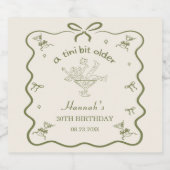 A Tini Bit Older Espresso Martini Bow Birthday Sparkling Wijnetiket (Enkel label)