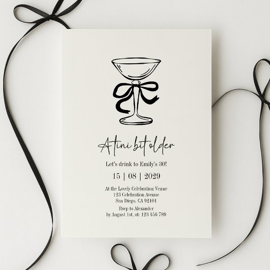 A tini bit older, Hand drawn birthday invitation