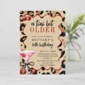 A Tini Bit Older Leopard Cherry Martini Birthday  Kaart (Staand voorkant)