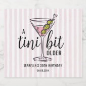 A Tini Bit Older Pink Martini Birthday Likeurfles Etiket (Enkel label)