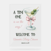 A Tini One Martini Pink Bow Baby Shower Welcome (Recto)