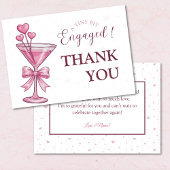 A Tiny Bit Engaged Pink Martini Bridal Shower Bedankkaart