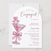 A Tiny Bit Engaged Pink Martini Bridal Shower Kaart (Voorkant)