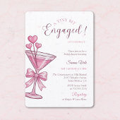 A Tiny Bit Engaged Pink Martini Bridal Shower Kaart