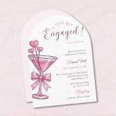 A Tiny Bit Engaged Pink Martini Bridal Shower Kaart