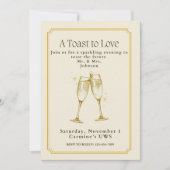A Toast to Love Engagement Party Invitation (Devant)