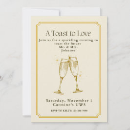 A Toast to Love Engagement Party Invitation Kaart