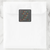 A tot Z Cute Halloween Alphabet Capital Letters AB Vierkante Sticker (Tas)