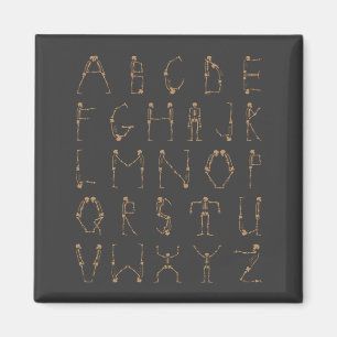 A tot Z Halloween Skeletons Alphabet Capital Lette Magneet