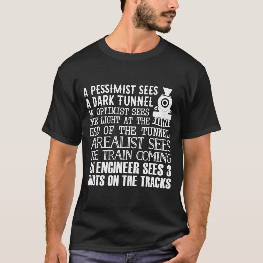 A Train Engineer And 3 Idiots Funny Joke  T-shirt (Voorkant)