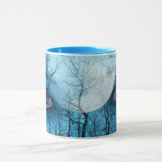 "À travers les branches : yeux bleus" Mug