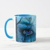 "À travers les branches : yeux bleus" Mug (Gauche)