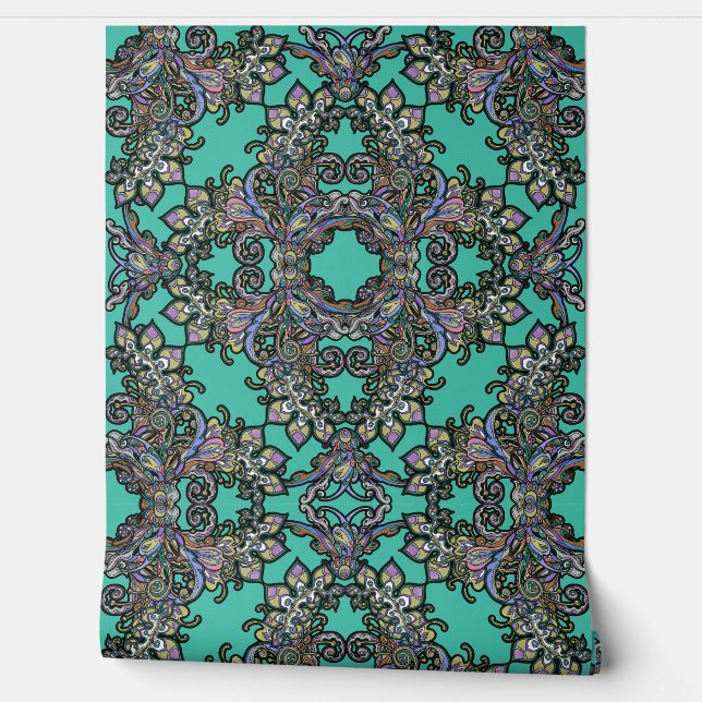 A Tribute to Italian Renaissance on Emerald Behang (Afrollen)