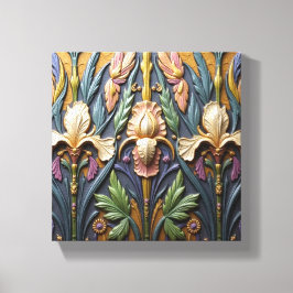 A Trio of Irises Canvas Afdruk