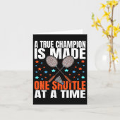 A True Champion Is Made One Shuttle Badminton Game Kaart (Gele Bloem)