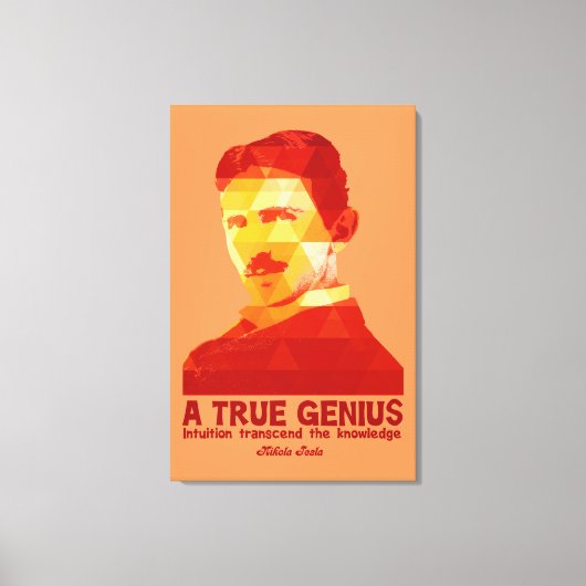 A True Genius - Nikola Tesla - Canvas Afdruk (Voorkant)