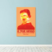 A True Genius - Nikola Tesla - Canvas Afdruk (Insitu (Houten vloer))
