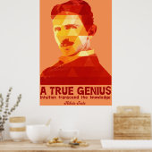 A True Genius - Nikola Tesla - Poster (Keuken)