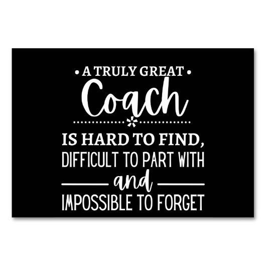A Truly Great Coach is hard find Kaart (Voorkant)