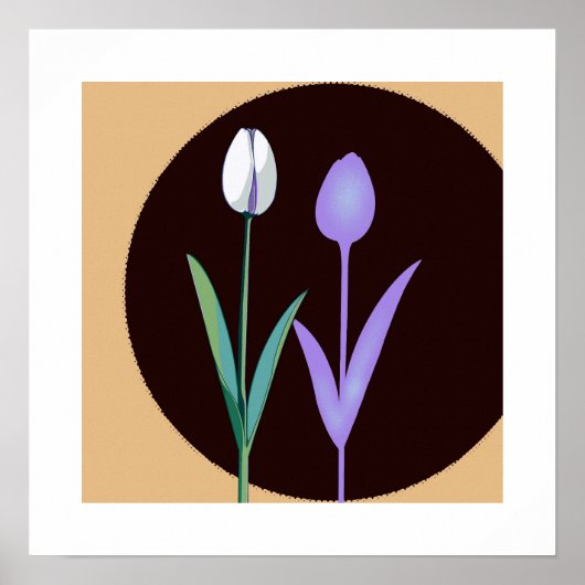 A tulip and its shadow — but with a twist. poster (Voorkant)