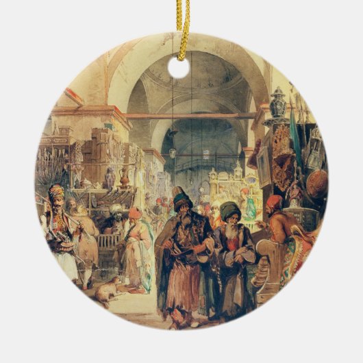 A Turkey Bazaar, 1854 (potlood & w/c op papier) Keramisch Ornament (Voorkant)