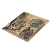 A Turkey Bazaar, 1854 (potlood & w/c op papier) Tegeltje (Zijkant)