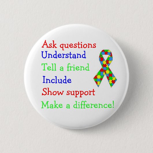 A~U~T~I~S~M Button! Ronde Button 5,7 Cm (Voorkant)