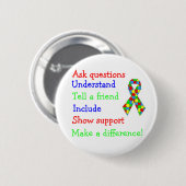 A~U~T~I~S~M Button! Ronde Button 5,7 Cm (Voorkant /achterkant)