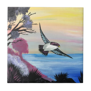 A Uitzicht vogels Tegeltje