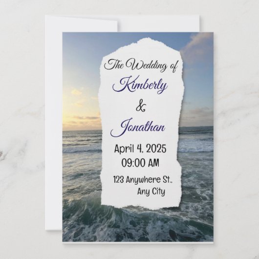 A unique beach wedding invitation (Devant)