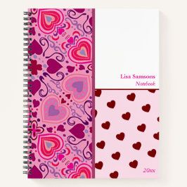 A Valentine's Day Hearts Pattern Notebook Notitieboek
