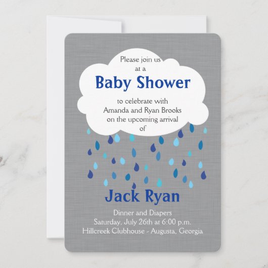 "A versé invitation de douche avec d'amour" bébé (Devant)