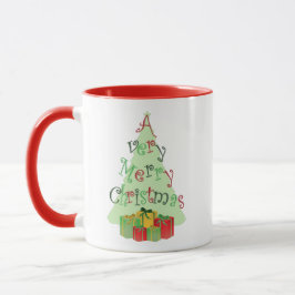 A Very Merry Christmas Tree and Gifts Holiday Mug Mok