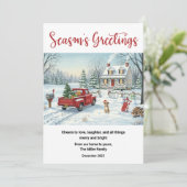 A Very Merry Little Christmas Flat Card Retro (Staand voorkant)