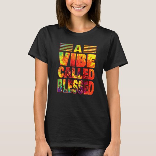 A Vibe Called Blessed Tie Dye Text T-shirt (Voorkant)