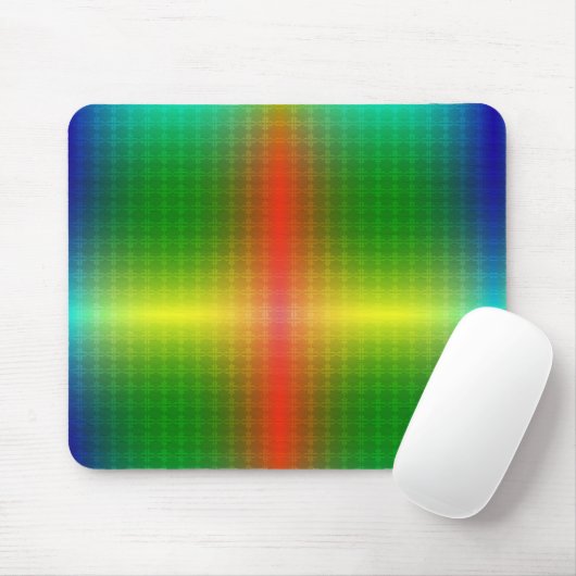 A vibrant mouse pad featuring a symmetrical rainbo muismat (Met muis)