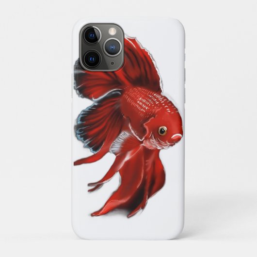 A vibrant red betta fish swimming. Case-Mate iPhone case (Achterkant)