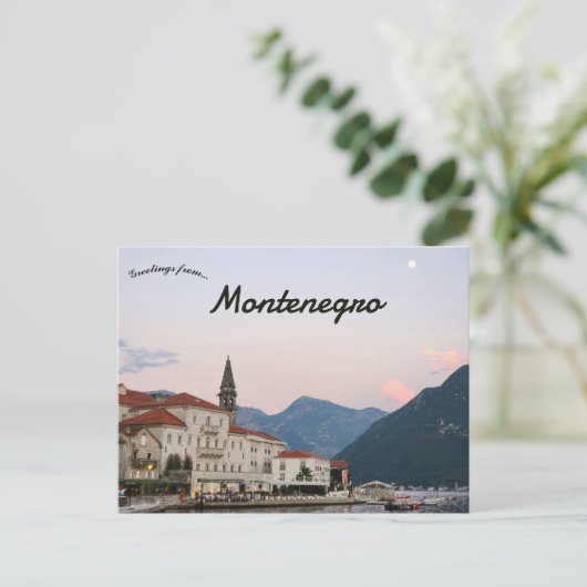 A View of Perast Montenegro Postcard Briefkaart (Staand voorkant)