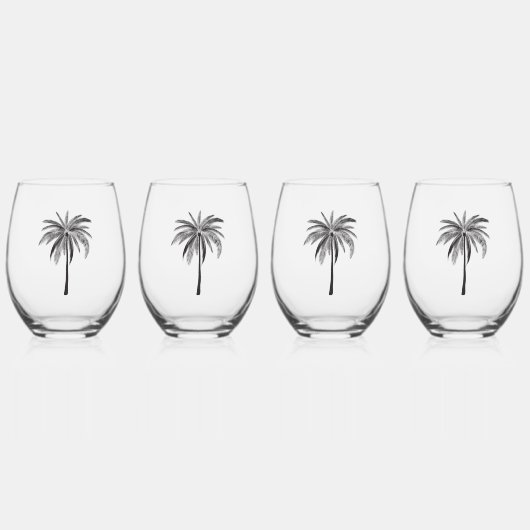 À Vin Sans Pied Bonnet en verre de palmier noir (Recto)